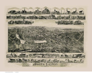 North Easton, Massachusetts 1891 Bird's Eye View - Old Map Reprint BPL
