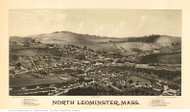 North Leominster, Massachusetts 1887 Bird's Eye View - Old Map Reprint