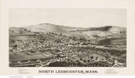 North Leominster, Massachusetts 1887 Bird's Eye View - Old Map Reprint BPL