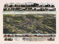 Norton, Massachusetts 1891 Bird's Eye View - Old Map Reprint