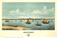 Provincetown, Massachusetts 1877 Bird's Eye View - Old Map Reprint