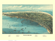 Provincetown, Massachusetts 1910 Bird's Eye View - Old Map Reprint BPL