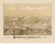 Southville and Cordaville, Massachusetts 1887 Bird's Eye View - Old Map Reprint BPL