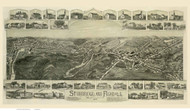 Sturbridge and Fiskdale, Massachusetts 1892 Bird's Eye View - Old Map Reprint BPL