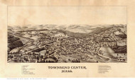 Townsend, Massachusetts 1889 Bird's Eye View - Old Map Reprint