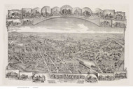 West Medford, Massachusetts 1897 Bird's Eye View - Old Map Reprint BPL