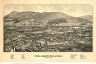Williamstown, Massachusetts 1889 Bird's Eye View - Old Map Reprint