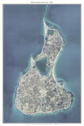 Aerial Photo View of Block Island, 2003-Green - Rhode Island Custom Composite Map Reprint