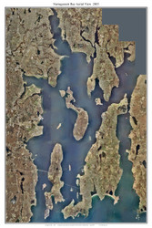 Aerial Photo View of Narragansett Bay, 2003 - Rhode Island Custom Composite Map Reprint