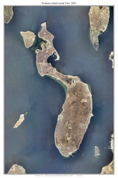 Aerial Photo View of Prudence Island, 2003 - Rhode Island Custom Composite Map Reprint