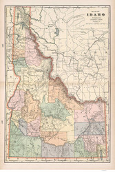 Idaho 1901 - Old State Map Reprint