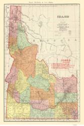 Idaho 1903 - Railroads -  Rand McNally & Co. - Old State Map Reprint