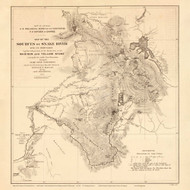 Idaho Regional - Sources of the Snake River c. 1870 - Old Map Reprint