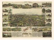 Auburn, California 1887 Bird's Eye View