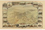 Bakersfield, California 1901 Bird's Eye View