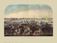 San Francisco, California ca 1850 Bird's Eye View