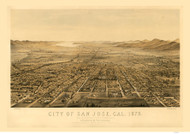 San Jose, California 1875 Bird's Eye View