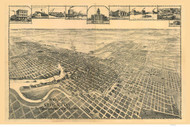 Stockton, California ca 1895 Bird's Eye View