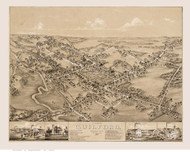 Guilford, Connecticut 1881 Bird's Eye View - Old Map Reprint BPL