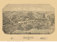 Madison, Connecticut 1881 Bird's Eye View - Old Map Reprint