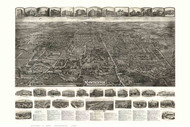Manchester, Connecticut 1914 Bird's Eye View - Old Map Reprint