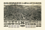Meriden, Connecticut 1918 Bird's Eye View - Old Map Reprint