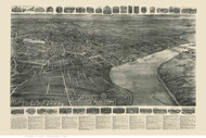 Middletown, Connecticut 1915 Bird's Eye View - Old Map Reprint