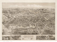 Milford, Connecticut 1882 Bird's Eye View - Old Map Reprint BPL