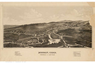 Moosup, Connecticut 1889 Bird's Eye View - Old Map Reprint