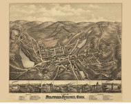 Stafford Springs, Connecticut 1878 Bird's Eye View - Old Map Reprint