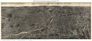 Torrington Downtown, Connecticut 1907 Bird's Eye View - Old Map Reprint