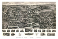 Watertown, Connecticut 1918 Bird's Eye View - Old Map Reprint