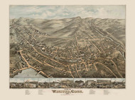 Winsted, Connecticut 1877 Bird's Eye View - Old Map Reprint BPL