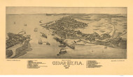 Cedar Key, Florida 1885 Bird's Eye View