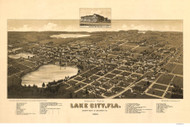 Lake City, Florida 1885 Bird's Eye View