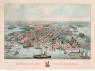 Annapolis, Maryland 1864 Bird's Eye View