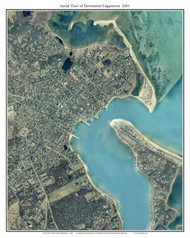 Aerial Photo View of Downtown Edgartown - Vertical 2001 - Massachusetts Custom Composite Map Reprint