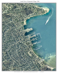 Aerial Photo View of Nantucket Village 2001 - Massachusetts Custom Composite Map Reprint
