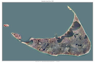 Aerial Photo View of Nantucket 2005 - Massachusetts Custom Composite Map Reprint