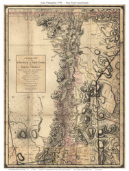 Lake Champlain and Lake George 1779 Land Grants - Sauthier - Vermont Old Map Custom Print