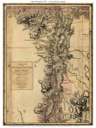 Lake Champlain 1779 - Sauthier - Vermont Old Map Custom Print
