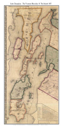 Lake Champlain (North) 1857 - Walling - Vermont Old Map Custom Print
