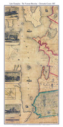 Lake Champlain (South) 1857 - Walling - Vermont Old Map Custom Print