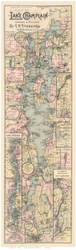 Lake Champlain 1896 - Stoddard - Vermont Old Map Reprint