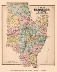 Saratoga County, New York 1866 - Old Map Reprint