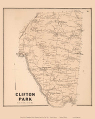 Clifton Park, New York 1866 - Old Town Map Reprint - Saratoga Co.