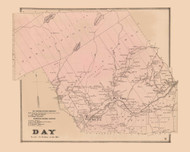 Day, New York 1866 - Old Town Map Reprint - Saratoga Co.