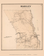 Hadley, New York 1866 - Old Town Map Reprint - Saratoga Co.