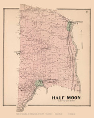 Halfmoon, New York 1866 - Old Town Map Reprint - Saratoga Co.