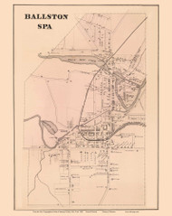 Ballston Spa Village - Milton, New York 1866 - Old Town Map Reprint - Saratoga Co.